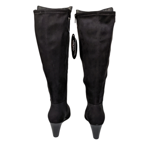 Style and Co. Wynterr Wedge Heel Microsuede Black Zipper Tall Dress Boot Size 7 - Picture 4 of 9